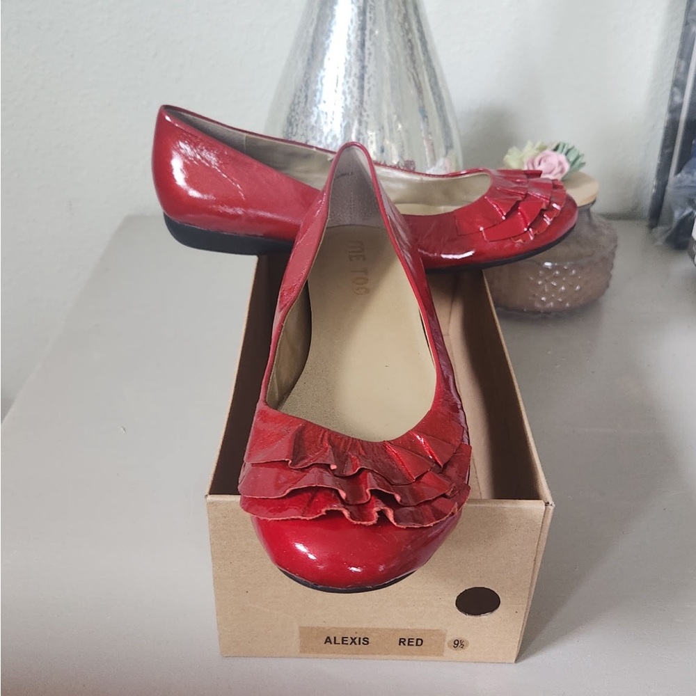 Alexis Red Ruffled Flats